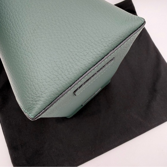 Strathberry Mosaic Bottle Green-Sage Leather Gold Bar Hardware - Picture 6 of 16